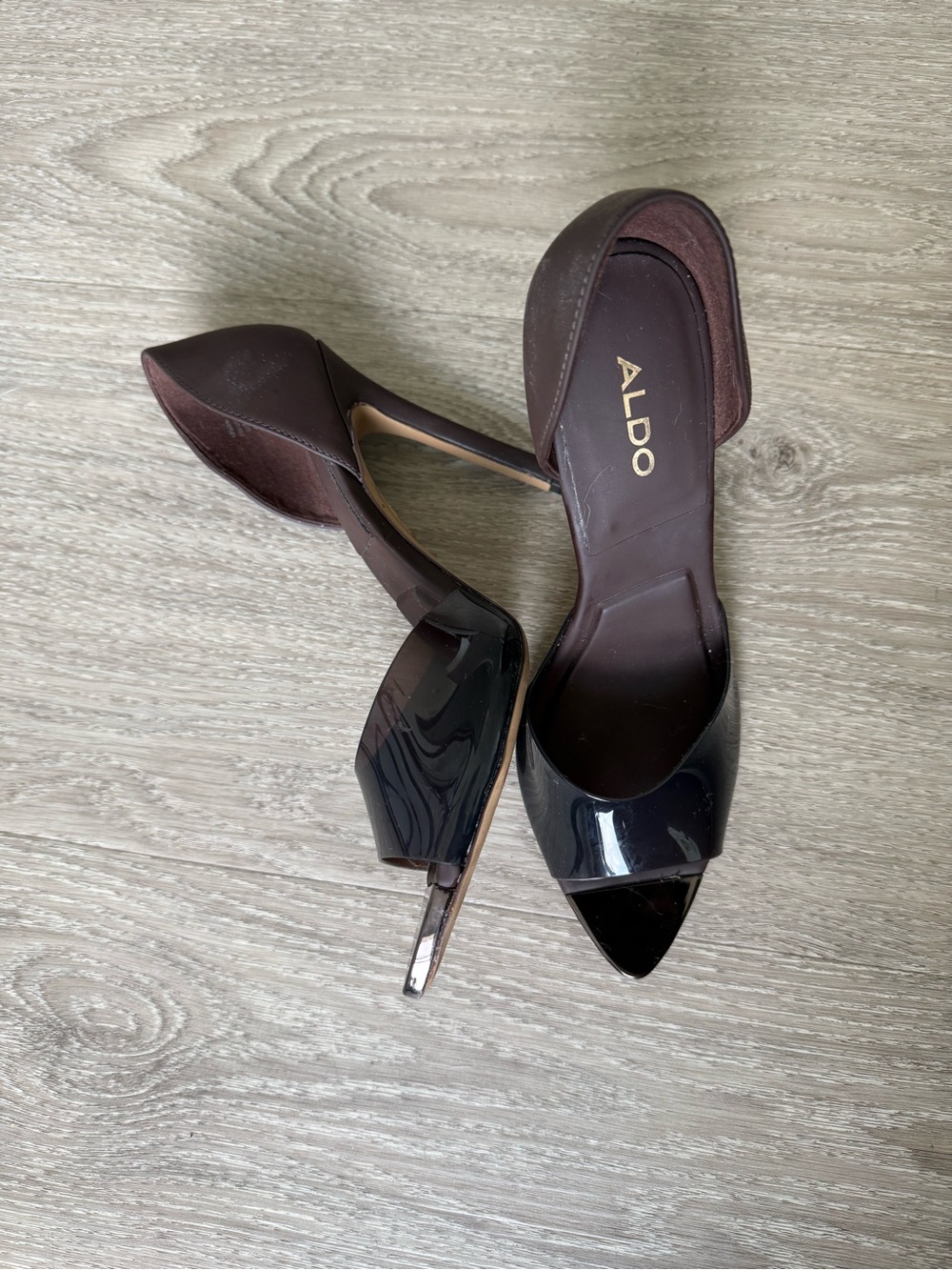 ALDO Brown Patent Gwendassi Heels size 6.5